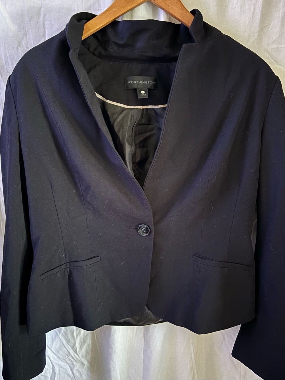 Worthington Black Tailored Cropped Blazer
